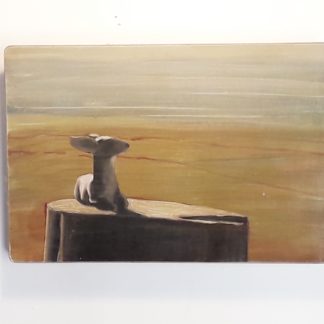 Peinture: Une biche sur une bûche 2